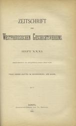 Zeitschrift des Westpreussischen Geschichtsvereins. H. 25 (1889) - 31 (1892).