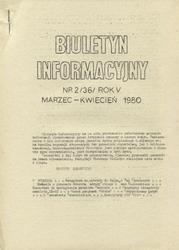 Biuletyn Informacyjny. R. 5 (1980), nr 2 (36).