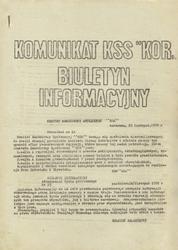 Komunikat KSS „KOR” / Biuletyn Informacyjny. 1978, nr 24 [Komunikat], nr 25 [Biuletyn].