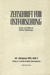 Zeitschrift für Ostforschung. Jahrg. 40 (1991), H. 3.