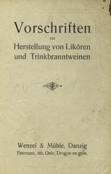 Vorschriften zur Herstellung von Likören und Trinkbranntweinen.